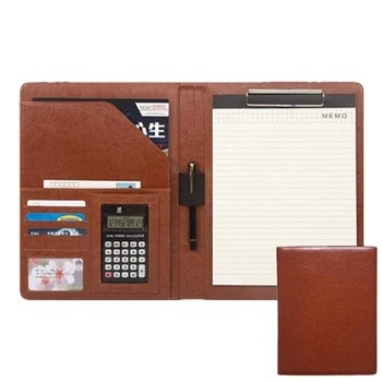 Luxury Multifunction Business Pu Leather Document Folder File Leather Folder